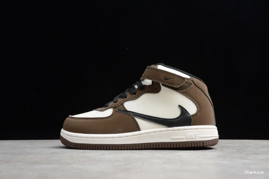 Travis 07 Beige 1 Force Air Nike Kids Brown Mid x Scott 314197-168 0306